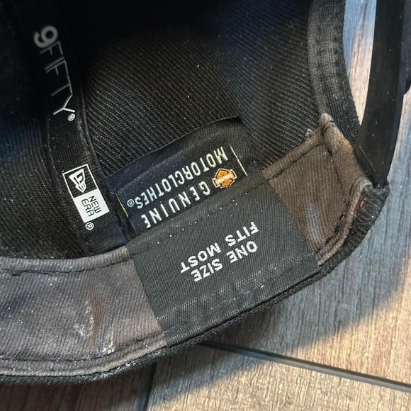 New era X Harley Davidson black paint‎ splattered snapback hat - Picture 8 of 8